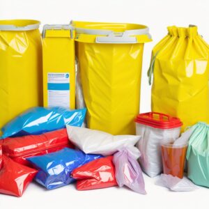 red biohazard waste bags