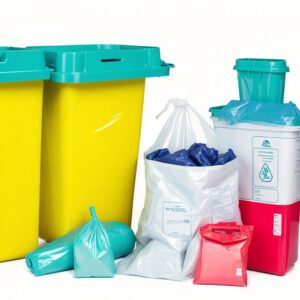 red dustbin sharps containers- for medical