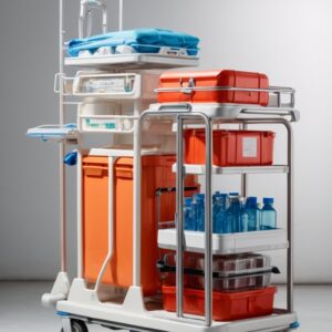 aavara cnd01 mobile medical cart - dual monitor type