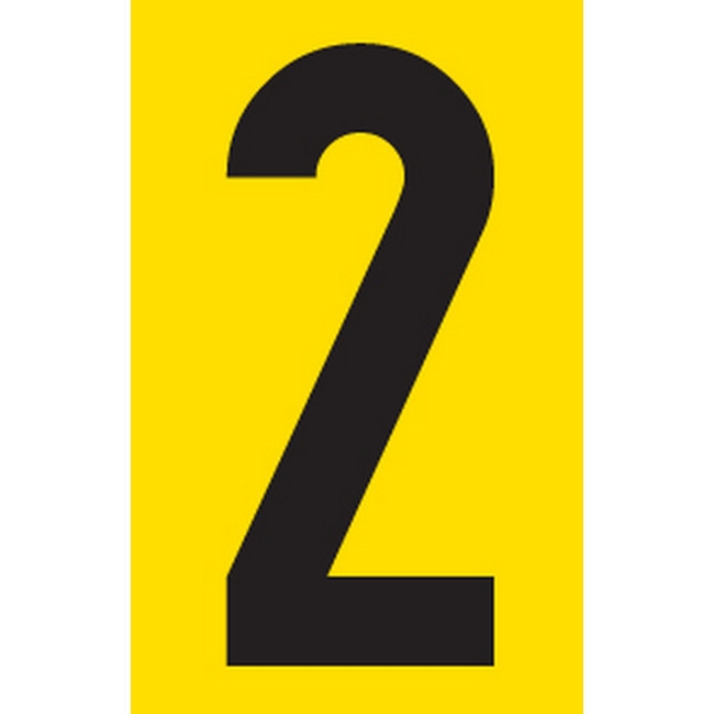 Adhesive Signs - No. 2 - Black-Yellow - 55 x 90mm - SIGNA55-2