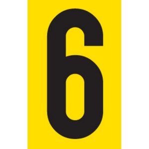 Adhesive Signs - No. 6 - Black-Yellow - 55 x 90mm - SIGNA55-6