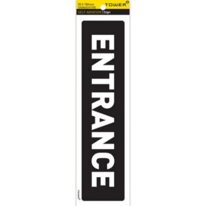 Information Sign - Entrance - White-Black - 185 x 50mm - SIGNAENT(R)