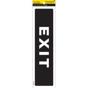 Information Sign - Exit - White-Black - 185 x 50mm - SIGNAEX(R)