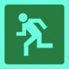 Photoluminescent Sign - Man Running Left - 190 x 190mm - SIGNPML190