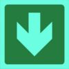 Photoluminescent Sign - Green Arrow Down - 190 x 190mm - SIGNPGA(D)190