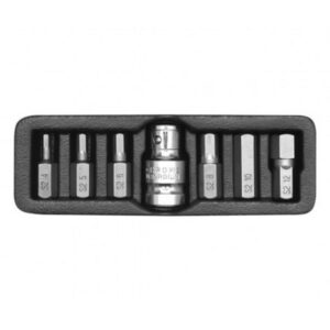 Hex Bit Socket Set - Chrome Vanadium - 1/2" Connector - Standard Length - 7 Piece - YT-0412