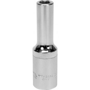 Bi-hex Deep Socket - 12 Point - Chrome Vanadium - 1/2" Connector - 76mm Length - 8mm - YT-12930