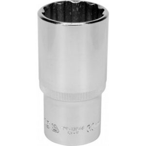 Bi-hex Deep Socket - 12 Point - Chrome Vanadium - 1/2" Connector - 76mm Length - 30mm - YT-12948