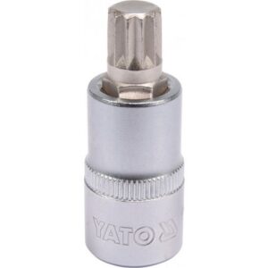 Spline Bit Socket - Chrome Vanadium - 1/2" Connector - Standard Length - M12 x 50mm - YT-04344