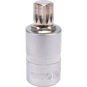 Spline Bit Socket - Chrome Vanadium - 1/2" Connector - Standard Length - M14 x 50mm - YT-04345