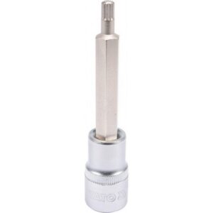 Spline Bit Socket - Chrome Vanadium - 1/2" Connector - Long - M6 x 100mm - YT-04351