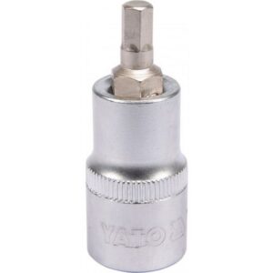 Hex Bit Socket - Chrome Vanadium - 1/2" Connector - Standard Length - HEX 6 x 50mm - YT-04382