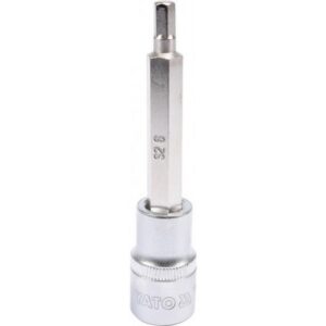 Hex Bit Socket - Chrome Vanadium - 1/2" Connector - Long - HEX 6 x 100mm - YT-04392