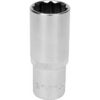 Bi-hex Deep Socket - 12 Point - Chrome Vanadium - 1/2" Connector - 76mm Length - 24mm - YT-12946