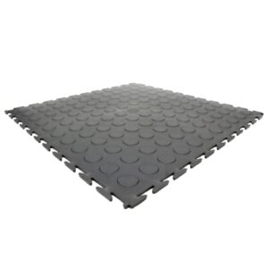 Kwiklok Interlocking PVC Floor Tiles - Recycled - 46.5 x 46.5 x 0.6 cm - Black - Pack of 4 - RUBKL64
