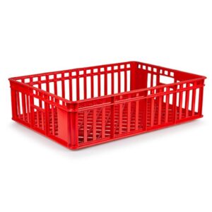 Freezer Stacking Crate - Plastic Box - Vented Base and Sides - 63.5 x 45.5 x 17 cm - Virgin Material - HACCP - PI-735-virgin