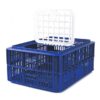 Live Chicken Crate with Lid - Plastic Bird Coop - Vented - 74 x 53 x 31 cm - Virgin Material - HACCP - PI-LB10-w_Lid-virgin