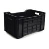 Stack Crate - Agri Lug - Plastic Box - Solid Base and Sides - 53 x 35.5 x 29 cm - Recycled Material - Black - PI-401-Solid-black