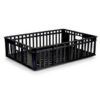 Freezer Stacking Crate - Plastic Box - Vented Base and Sides - 63.5 x 45.5 x 17 cm - Recycled Material - Black - PI-735-black