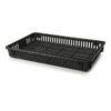 Vented Drying Crate - Plastic Box - Vented Sides and Base - 60 x 40 x 7.5 cm - Recycled Material - Black - PI-647-V-black