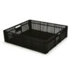 Stack Crate - Vented Base and Sides - Plastic Box - 52.3 x 45.8 x 13.3 cm - Recycled Material - Black - PI-CC1-black