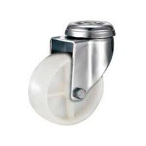 Castor Wheels - Nylon - Bolt Hole - Swivel - White - 100mm - TOOC469