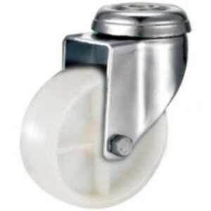 Castor Wheels - Polypropylene - Bolt Hole - Swivel - White - 125mm - TOOC421