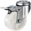 Castor Wheels - Polypropylene - Bolt Hole Swivel - Brake - White - 50mm - TOOC400