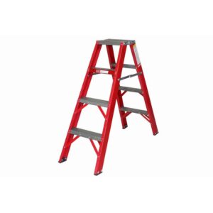 All Fibreglass Double Sided Ladder - Industrial A-Frame - 4 Steps - 1.2m - FGSD4-ALL-SS