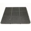 Rubber Tile - Fatigue-Step with Holes Anti-Fatigue Interlocking Mat - 90 x 90 x 1.9 cm - Black - SS010001