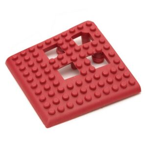 Floor Tile Corner - Flexi-Deck Interlinking Anti-Slip Drainage PVC Mat - Red - Pack of 4 - FD030004