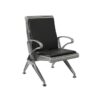 Airport Bench - Indoor Waiting Room Seat - Stainless Steel - Upholstered - Single Seat - Flat Pack - 60 x 67 x 82 cm - PF01A-black