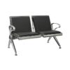 Airport Bench - Indoor Waiting Room Seat - Mild Steel - Upholstered - Heavy Duty - Two Seater - Flat Pack - 127 x 67 x 82 cm - PD02A-black