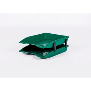 Letter Tray - Plastic - Double - 35 x 26 x 6 cm - Colour Options - Pack of 20 - 013LT-D-G