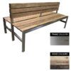 Slimline Bench - Stainless Steel 304 and Wood - Bolt Down - 45x180x98cm - Colour Options - SLBD4242S