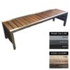 Mall Bench - Steel and Wood - Bolt Down - 45x150x51cm - Colour Options - ML4632PC