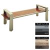 Modern Bench - Steel and Wood - Bolt Down - 45x240x49cm - Colour Options - MD4662PC