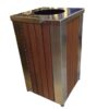 Wastebin - SS304 Stainless Steel and Wood Litter Bin - 900x510x510mm - WDA2263S