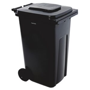 Wheelie Bin - 240L - Recycled Plastic - Black - Pack of 12 - Wheelie Bin 240LR-black