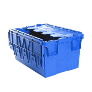 Plastic Crate - Hinged Lid - SABS Approved - 55L - Blue - Pack of 80 - AT64315-blue
