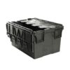 Plastic Crate - Hinged Lid - 55L - Recycled Plastic - Black - Pack of 80 - AT64315-black