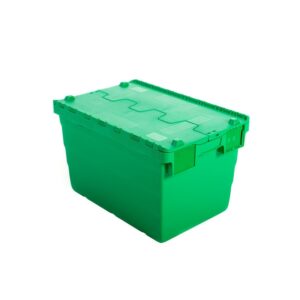 Crate - Security Container - Plastic ALC - Attached Hinged Lid - 52L - 60 x 40 x 32cm - Green - ALC-320-Green - MOQ 500