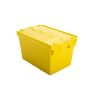 Crate - Security Container - Plastic ALC - Attached Hinged Lid - 7L - 30 x 20 x 18.4cm - Yellow - ALC-185-Yellow - MOQ 500