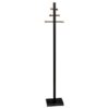 Coat and Hat Stand - Steel - 6 Wooden Balls - 32 x 27 x 175 cm - Black - 822BL