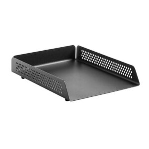 Single Letter Tray - Round Perforated Steel Range - Metal - 35 x 25 x 6.5 cm - Colour Options - 801BL
