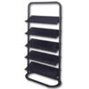 Steel Brochure Holder - Floor Standing - 5 Tilting Shelves - 87 x 41 x 194 cm - Black - 249BL