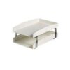 Letter Tray - Double - Life Steel Range - Metal - 35 x 25 x 17 cm - White and Chrome - 202WCH