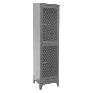 Steel Locker with Mesh Door - 2 Tier Metal - Two Door - 180 x 30 x 45 cm - SLMD02-grey