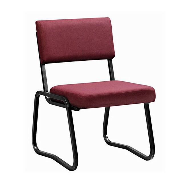 Office Chair - Economy Side - No Arms - Square Tube - Sleigh - 88 x 60 x 60 cm - SE017-burgundy