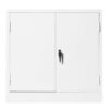 Steel Stationery Cupboard - Metal Storage Cabinet - 2 Shelves - White - Medical - 90 x 90 x 45 cm - SC004-white